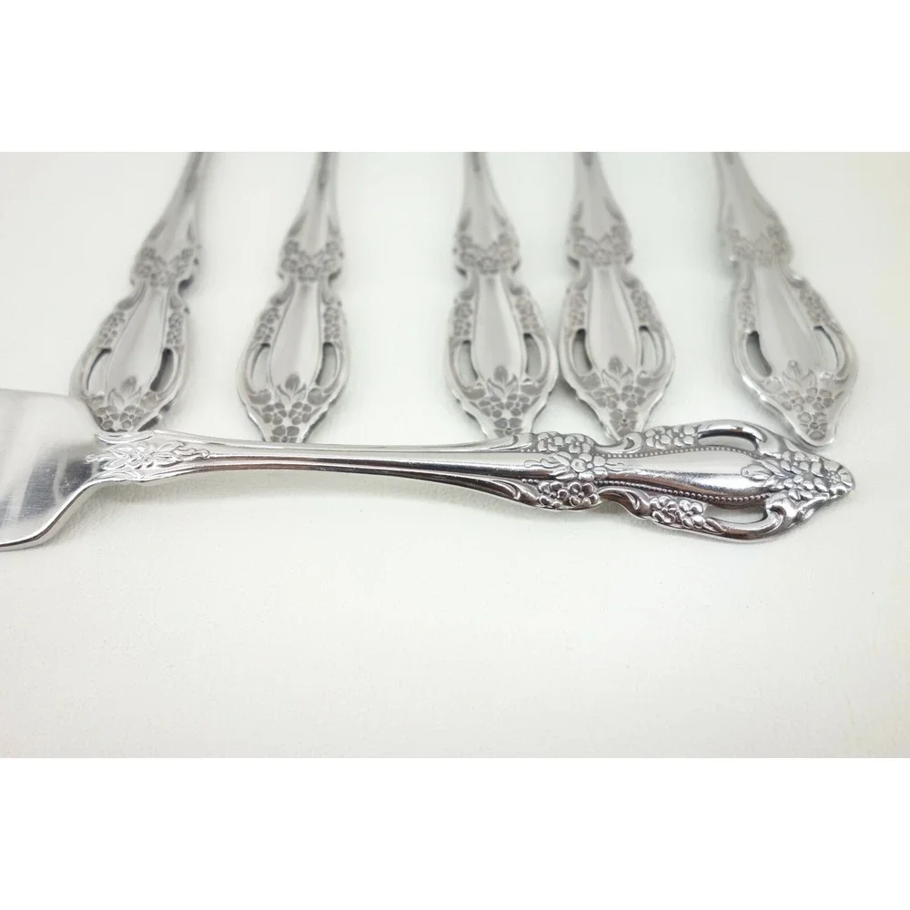 6‎ - Oneida Distinction Deluxe RAPHAEL Glossy Stainless Flatware SALAD FORKS